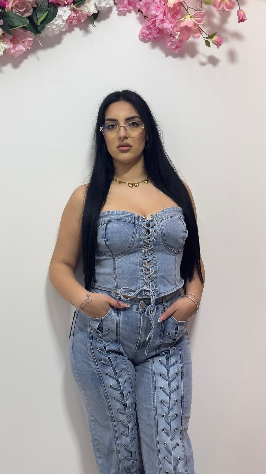 Coordinato jeans lace