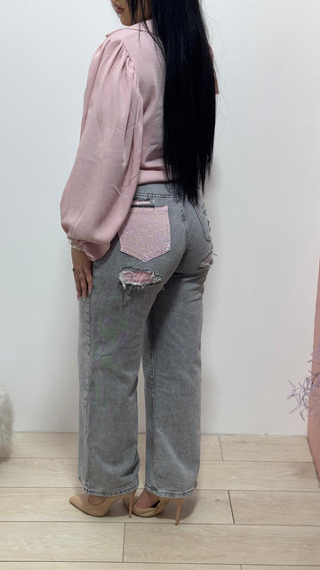 Jeans pink diamond