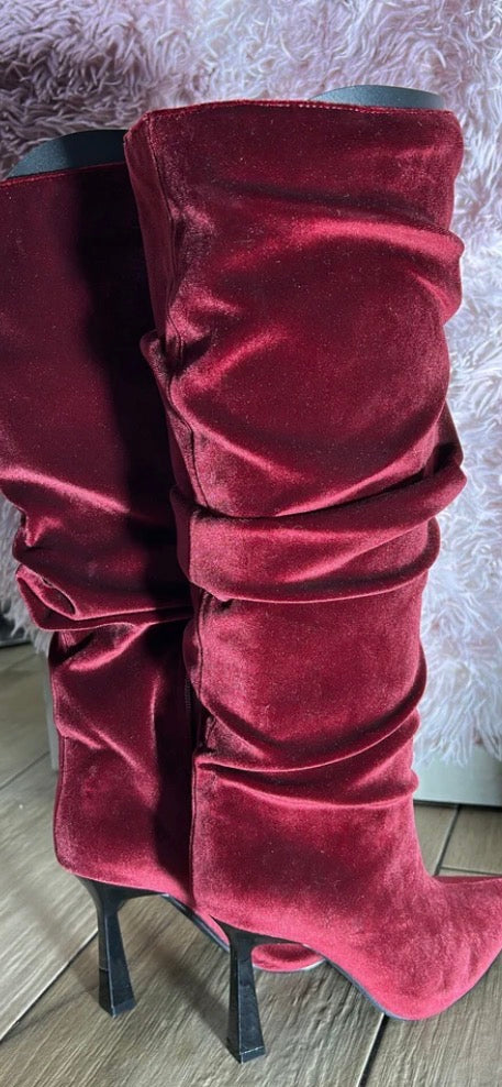 Stivali Slouchy in velvet