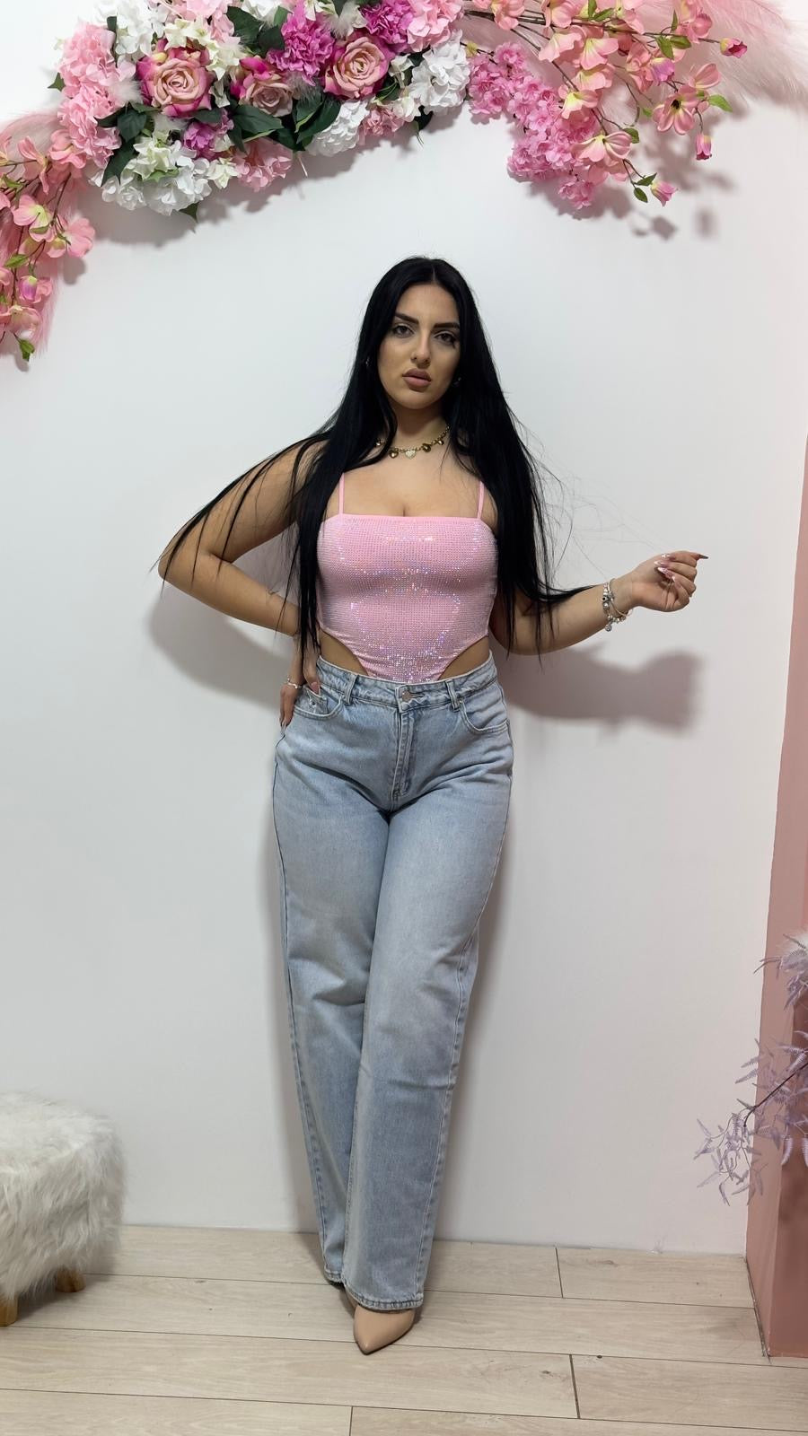 Jeans pink diamond